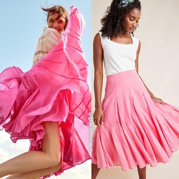 NWT, Anthropologie Tiered Flounced Ruffled Midi Skirt - Picture 13 of 15